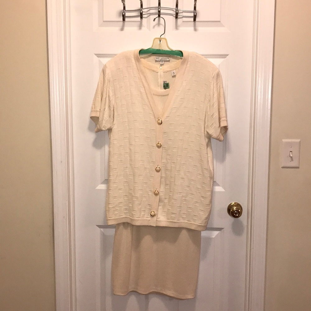 Vintage St John 2-piece sleeveless dress & jacket